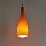 Orange glass 'Bang' pendant lamp by Jacob E. Bang for Fog & Mørup, Denmark 1960's