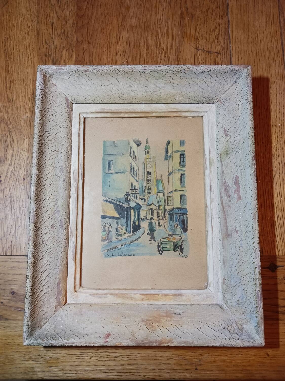 Aquarelle "Rue de la montagne Sainte Geneviève àParis"
