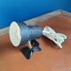 Black metal clip-on lamp articulated 70's