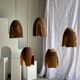 Large suspension or lampshade in organic natural teak, tubular H40 D30.