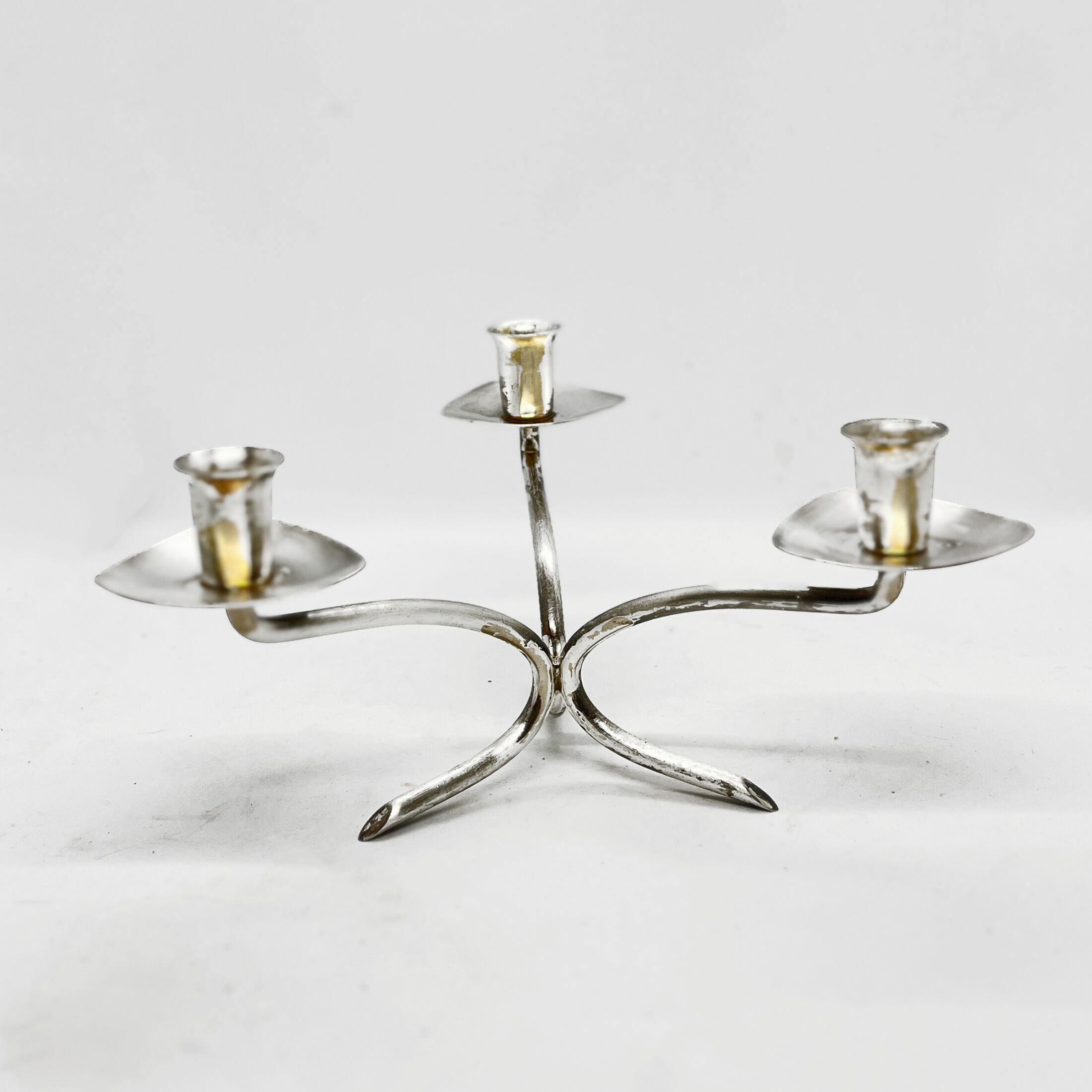 Three-branched plated candlestick, Germany, 1970s