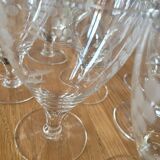 10 antique crystal stemmed glasses