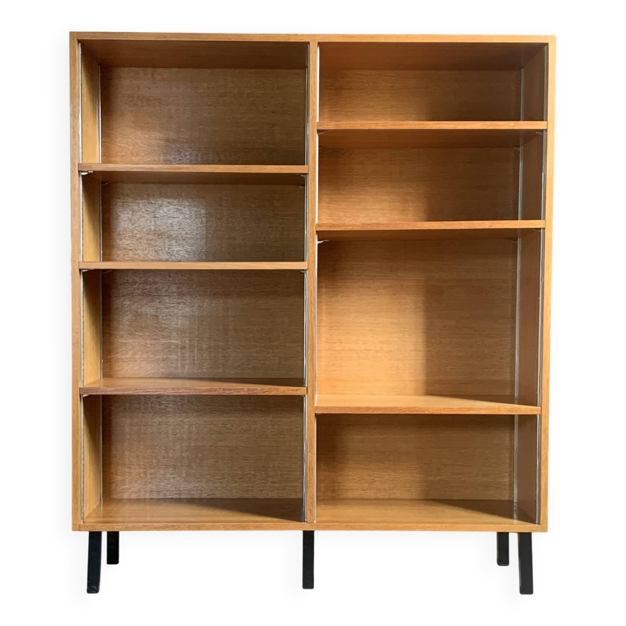 Bibliothèque moderniste vintage en chêne