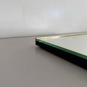 Minimalist rectangular wall mirror with a brass frame, 1960s, Germany