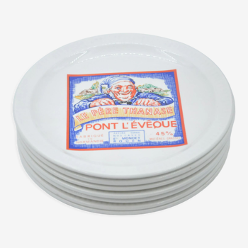 Ancien service 7 assiettes à fromage marque saint amand collection art table