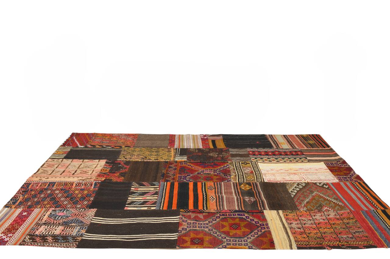 7x10 Multicolor Traditional Handmade Kilim Rug, 202x304Cm
