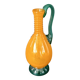 Vintage orange and green blown glass bottle, art glassware