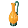 Vintage orange and green blown glass bottle, art glassware
