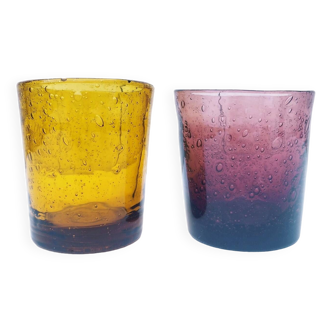 Verres à whisky verre soufflé verrerie Biot vintage