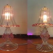 Pair of barovier and Toso (Murano) bedside lamps/table 1960s