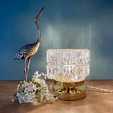 Vintage globe table lamp in molded glass