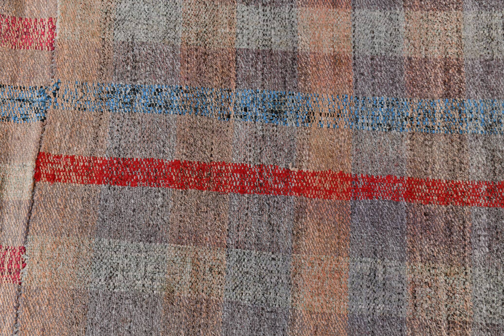 5x8 Shades Of Multicolor Handmade Kilim Rug, 160x258Cm