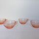 4 cups vintage Acroroc Rosaline pink glass