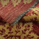 Modern deep red wool rug, classic handwoven carpet- 143x205cm