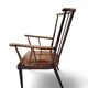 Fauteuil à haut dossier en éventail Baumann années 60