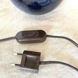 Vintage ceramic and painted silk lamp