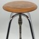 JIDE Limoges workshop / industrial stool leather / chrome metal