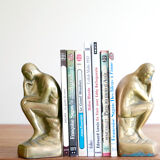 The thinker by Rodin brass bookends 60 years
