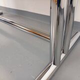 Vintage walnut and chrome metal desk from the 1970s.