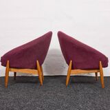 Lounge Chairs in Hand-Stitched Jacquard Upholstery by Sándor Palócz, 1968