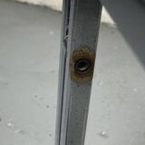 End table in chrome and smoked glass