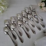 Manufrance 12 small silver-plated metal spoons / white