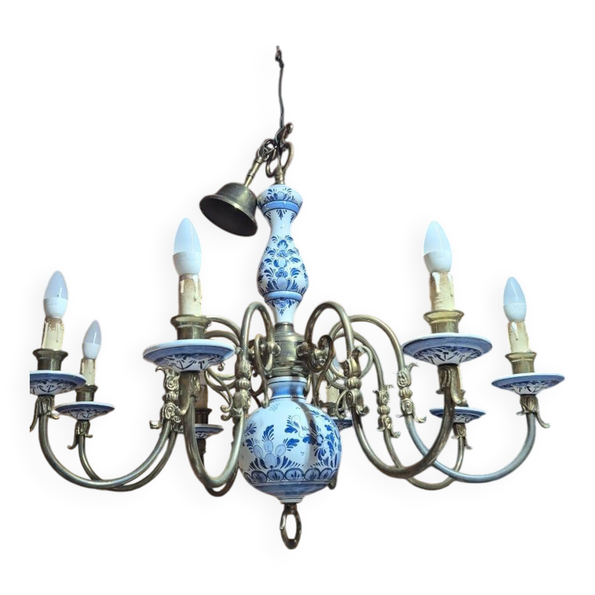 8-lamp ceramic electric chandelier
