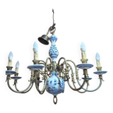 8-lamp ceramic electric chandelier