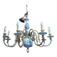 Lustre 8 lampes électriques céramique