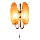 Space Age wall light in glass by Hillebrand, brass and glass.