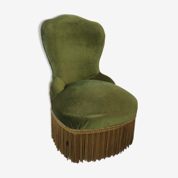 Fauteuil crapaud velours vert