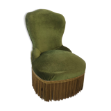 Green velvet toad armchair