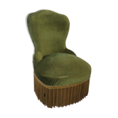 Green velvet toad armchair
