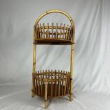 Art Deco style rattan work basket serving cart