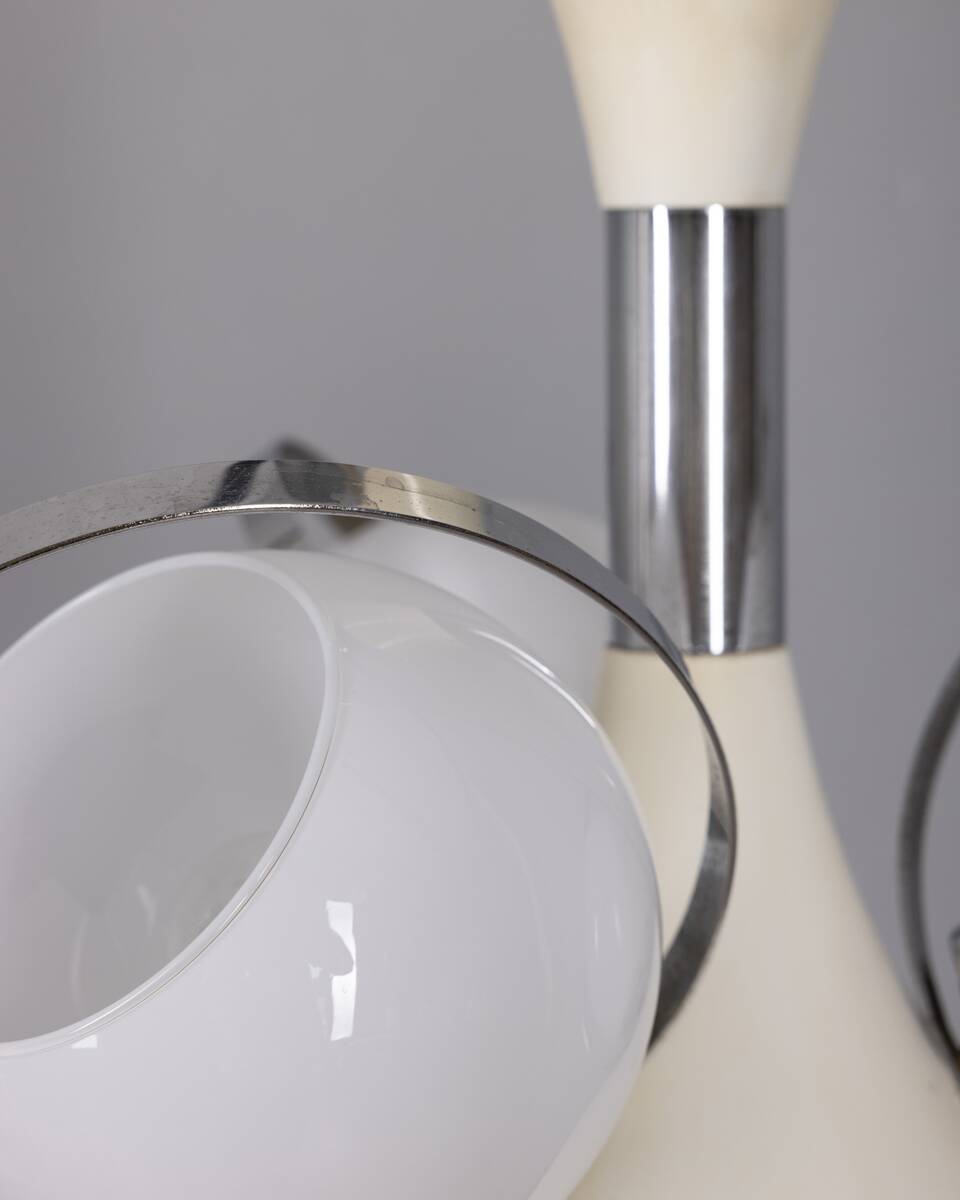 Vintage Space Age Italian Chandelier with Glass Lights, 1970s
