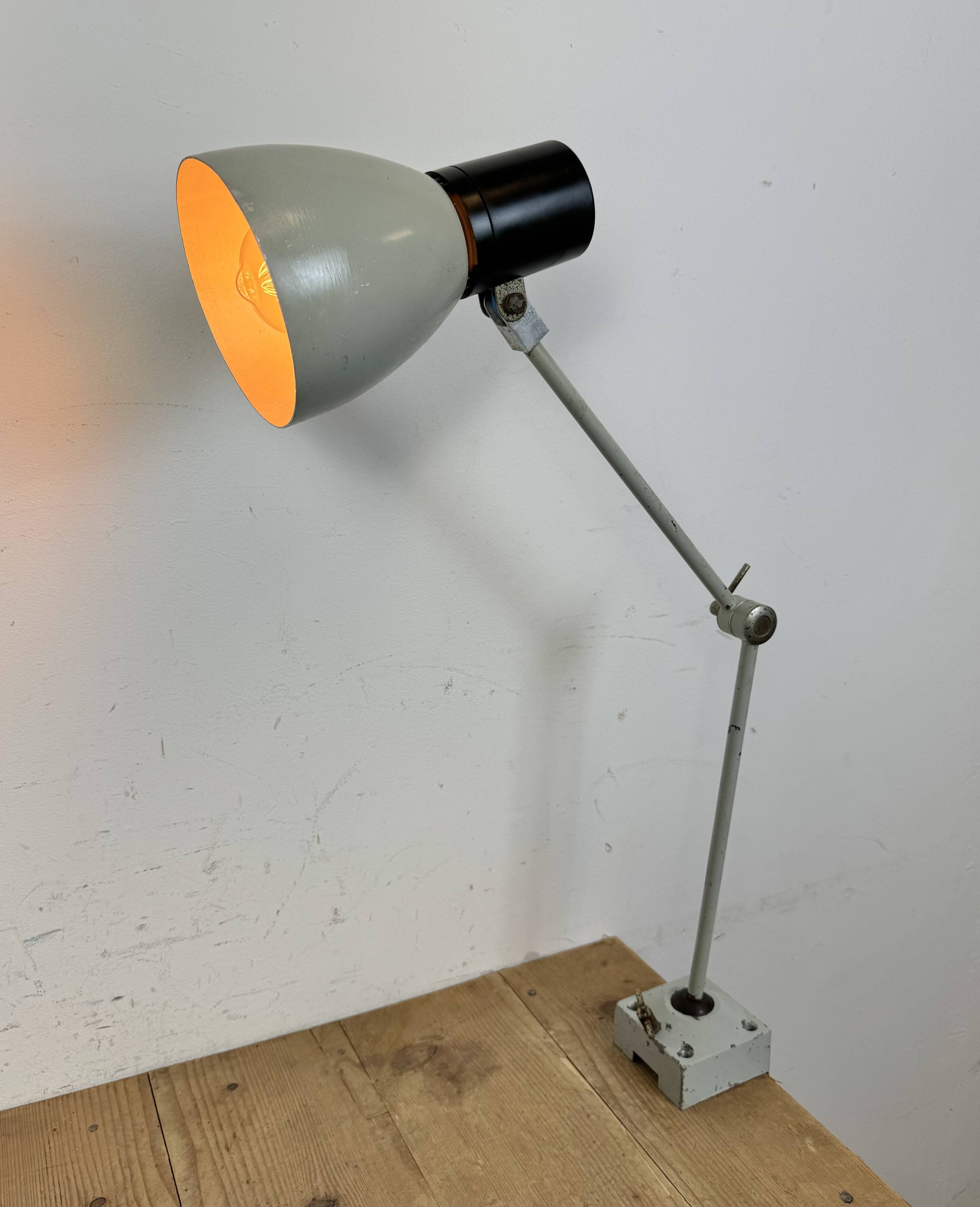 Grey Industrial Table Lamp from Elektrosvit, 1970s