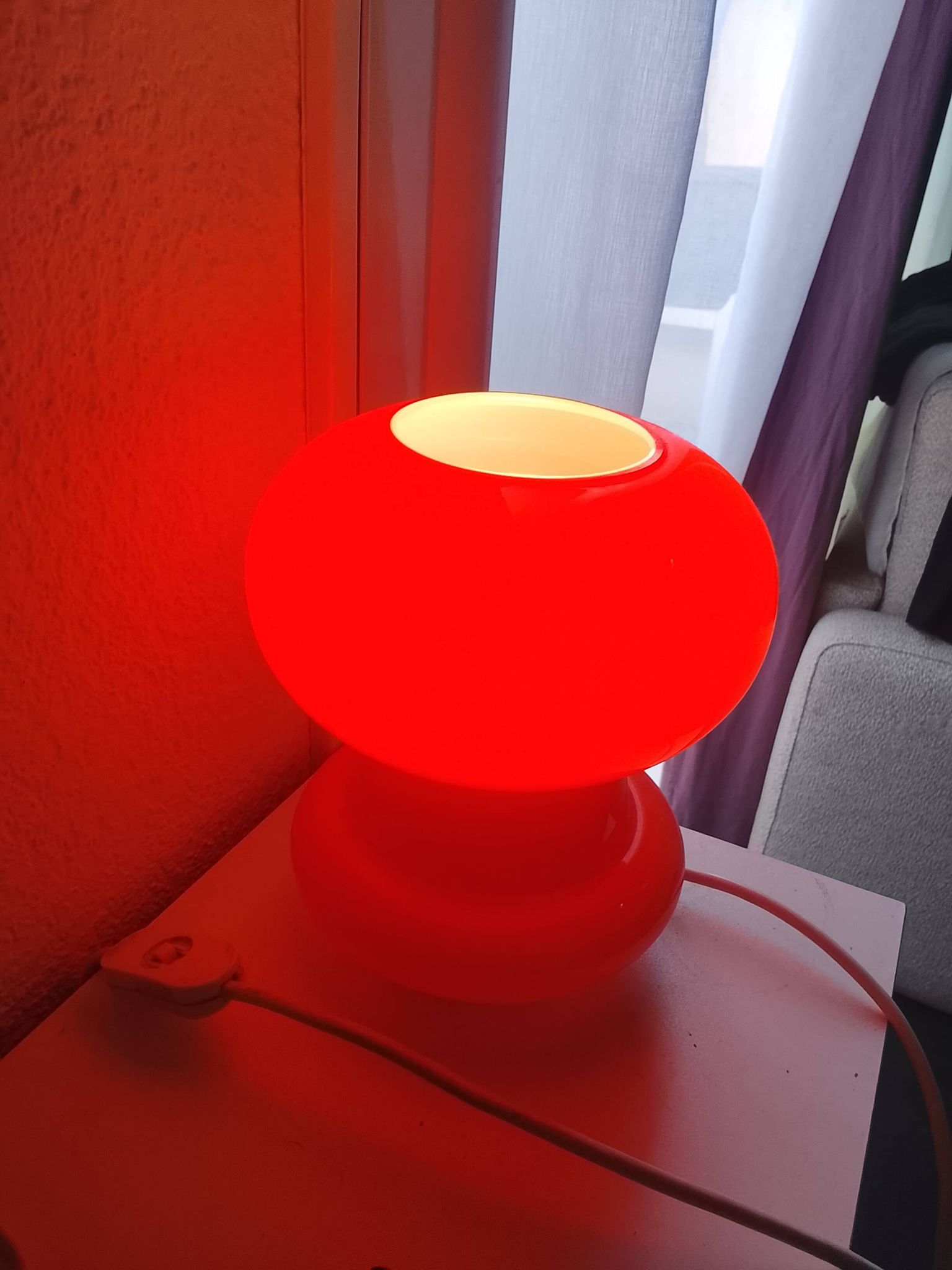 Space-age mushroom lamp opaline glass