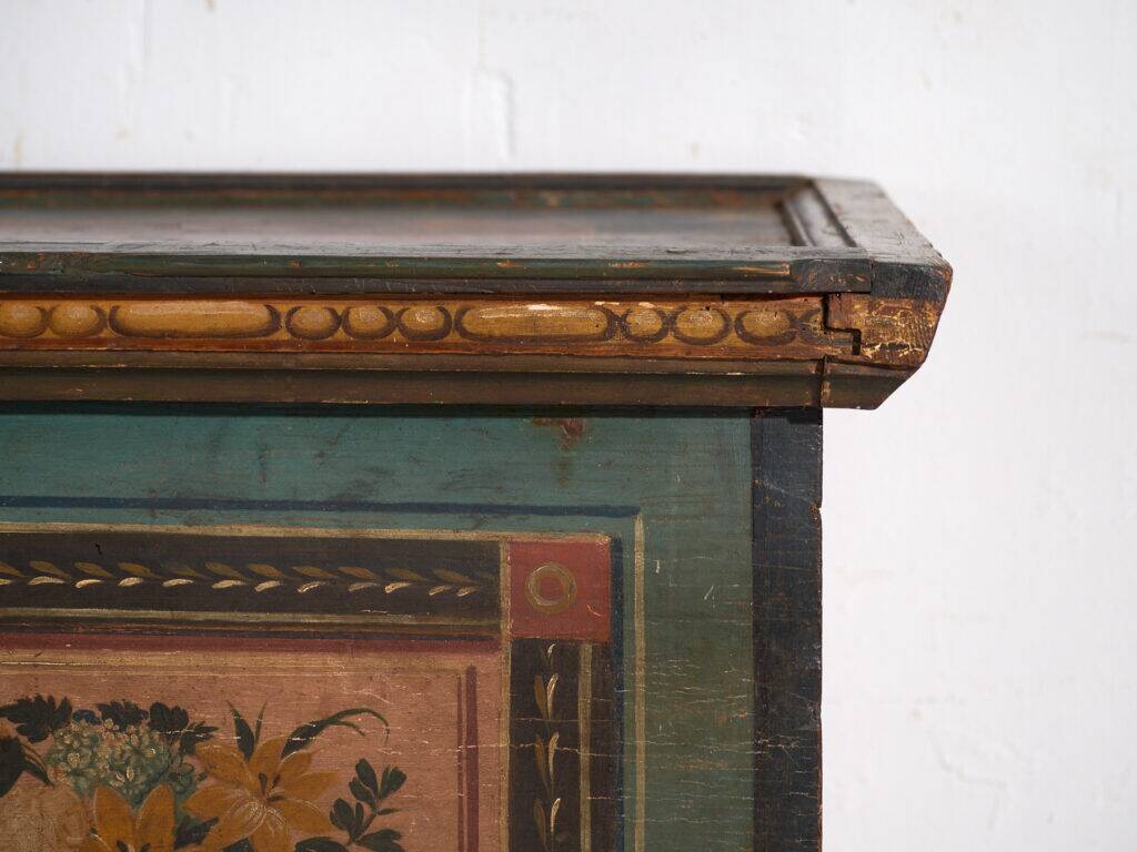 Antique wedding chest painted in pine – Austro-Hungarian Empire, 1841