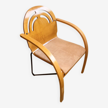 Armchair Bentwood and Leather Sven Ivar Dysthe Design for Møremøbler Norway 1991