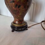 Beautiful cloisonné wood baluster table lamp