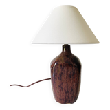 Lampe céramique, câble tissu, abat-jour coton