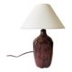 Lampe céramique, câble tissu, abat-jour coton