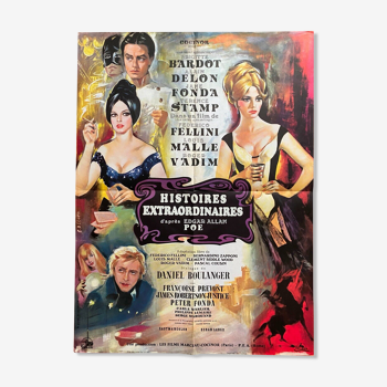 Affiche "Histoires extraordinaires" Delon, Bardot, Jane Fonda 60x80cm