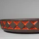 Danish Studio Geometric Red Bowl From Frank Keramik, 1960s
