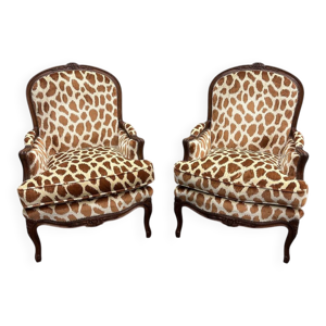 Paire fauteuils - style velours