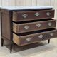 Louis XVI XIXth chest of drawers in mahogany and walnut and white marble top