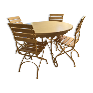Table ronde métal blanc