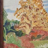 Oil painting on canvas terrace Signed May 1962