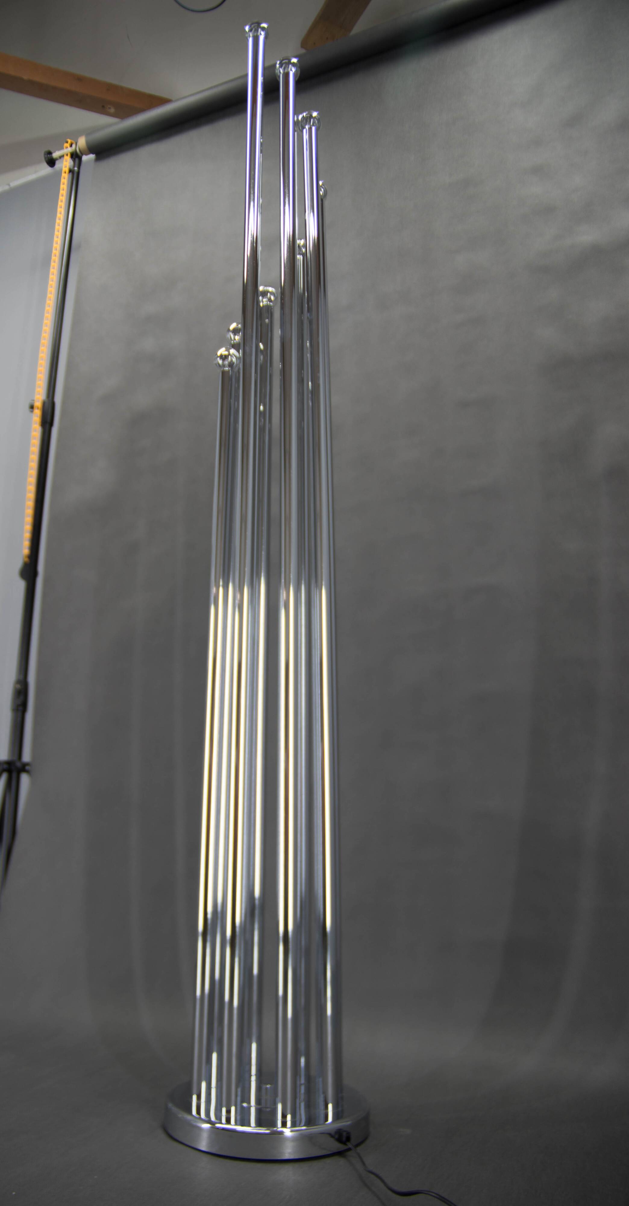 Chrome floor lamp by Goffredo Reggiani, 1970s