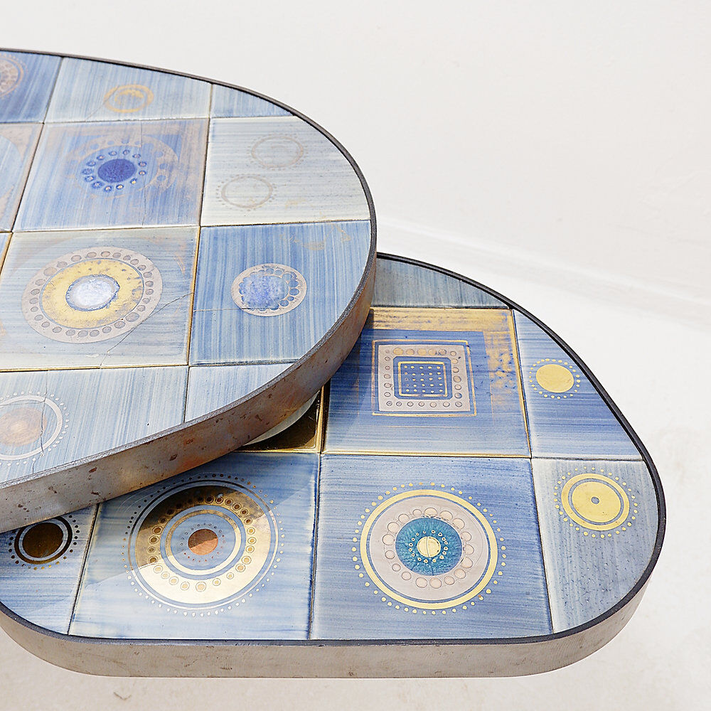 Oval coffee table by Georges Pelletier for La Roue Vallauris - France, 1970